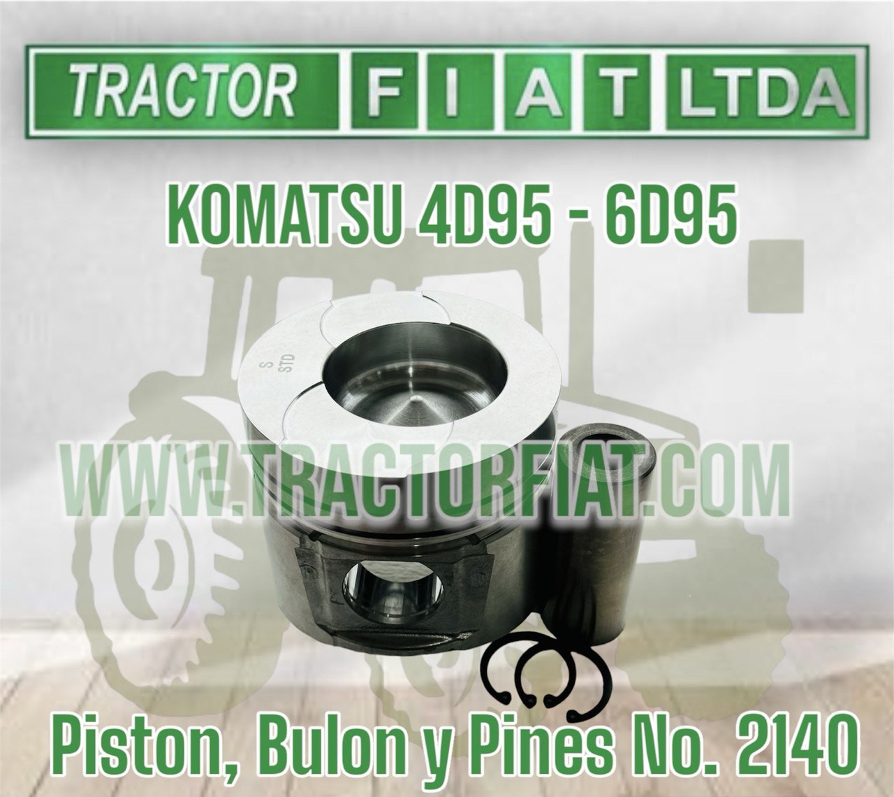 PISTON ,BULON Y PINES - MOTOR KOMATSU 6D95/4D95