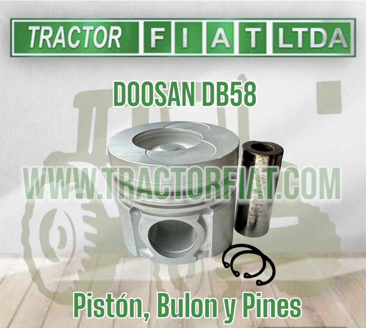 PISTON, BULON Y PINES - MOTOR DOOSAN DB58