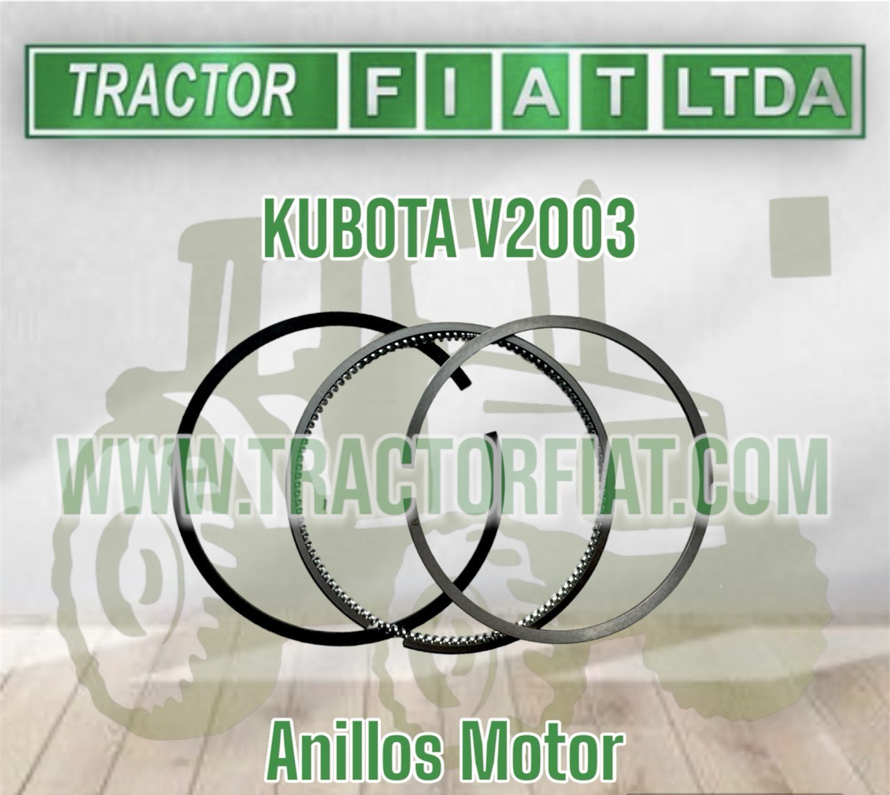 ANILLOS (PISTON PLANO) MOTOR KUBOTA V2003