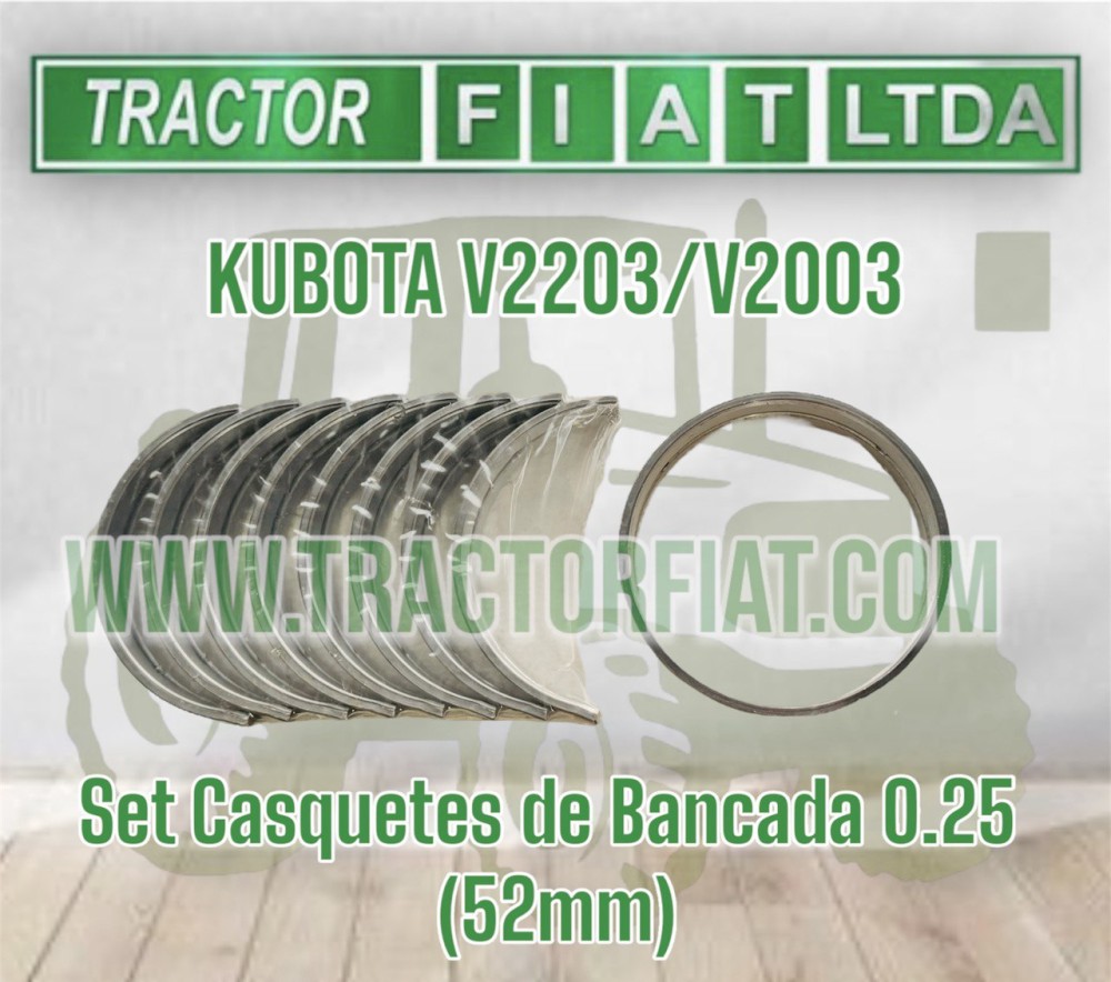 SET CASQUETES BANCADA 0.25 MM- MOTOR KUBOTA V2203/V2003