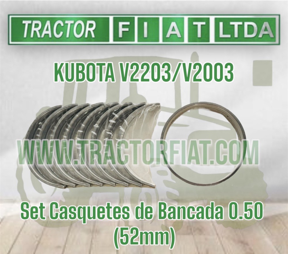 SET CASQUETES BANCADA 0.50MM - MOTOR KUBOTA V2203/V2003