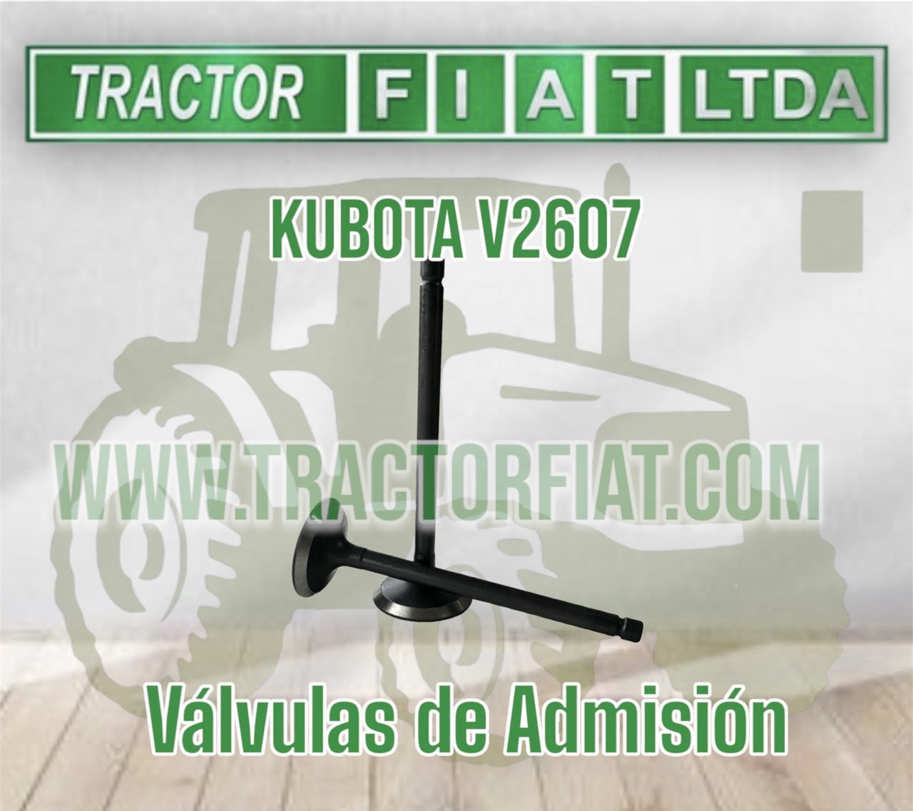 VALVULAS DE ADMISION - MOTOR KUBOTA V2607