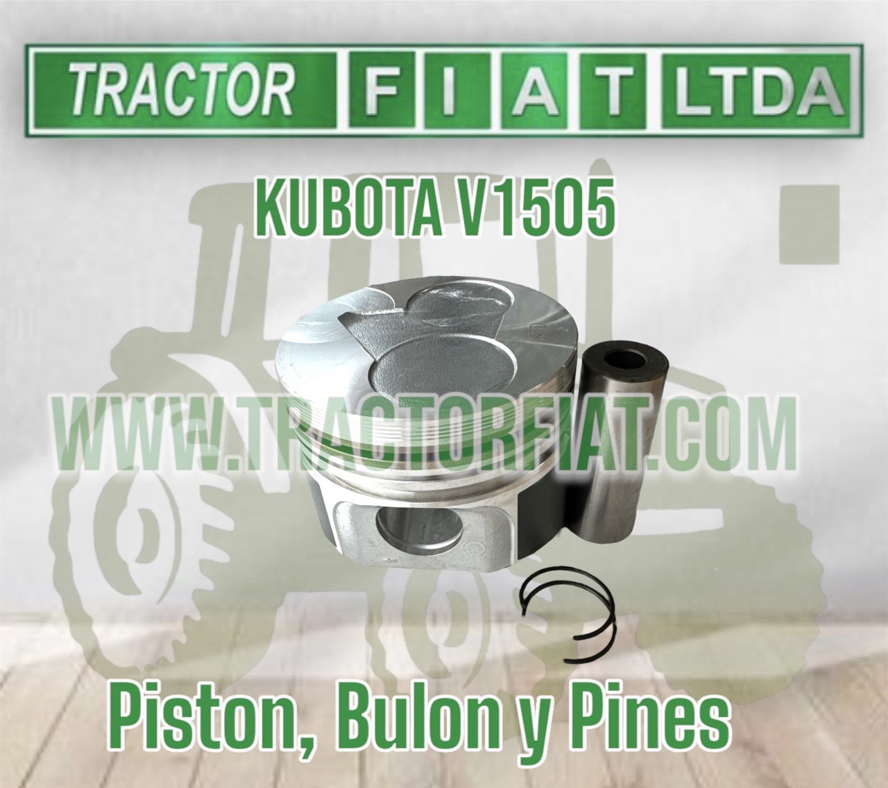 PISTON, BULON Y PINES - MOTOR KUBOTA V1505