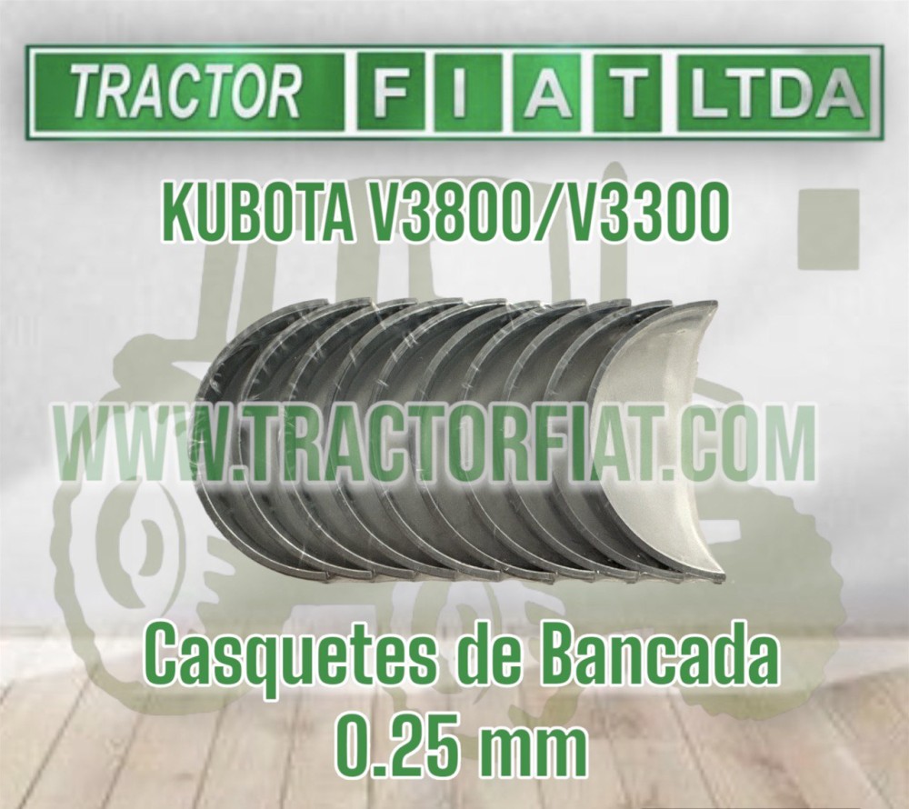 CASQUETES DE BANCADA 0.25MM - MOTOR KUBOTA V3300/V3800 (+2)