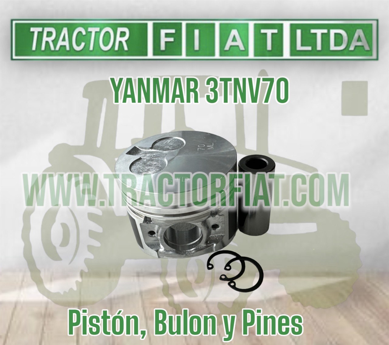 PISTON, BULON Y PINES - MOTOR YANMAR 3TNV70
