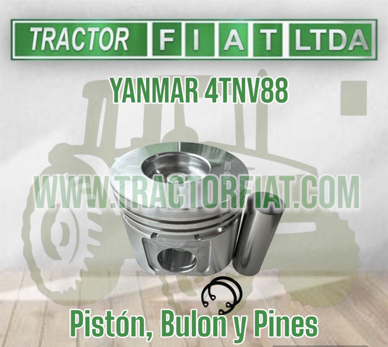 PISTON ,BULON Y PINES -MOTOR YANMAR 4TNV88