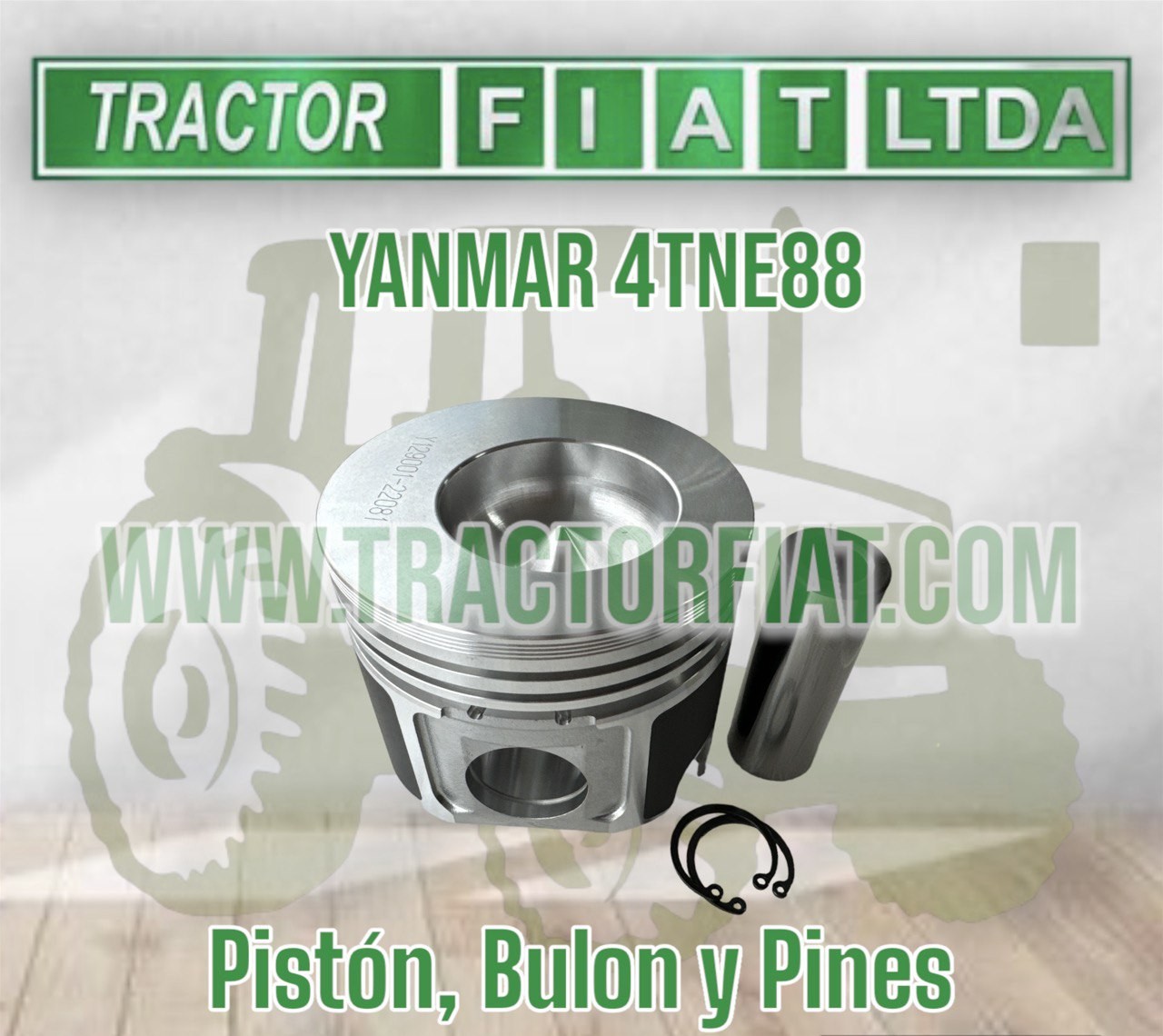 PISTON, BULON Y PINES- MOTOR YANMAR 4TNE88