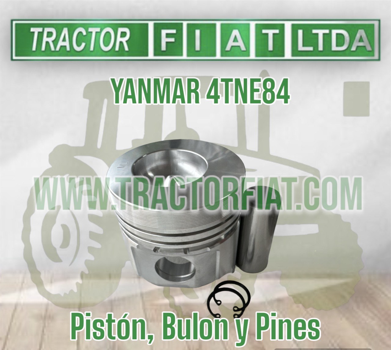 PISTON, BULON Y PINES - MOTOR YANMAR 4TNE84