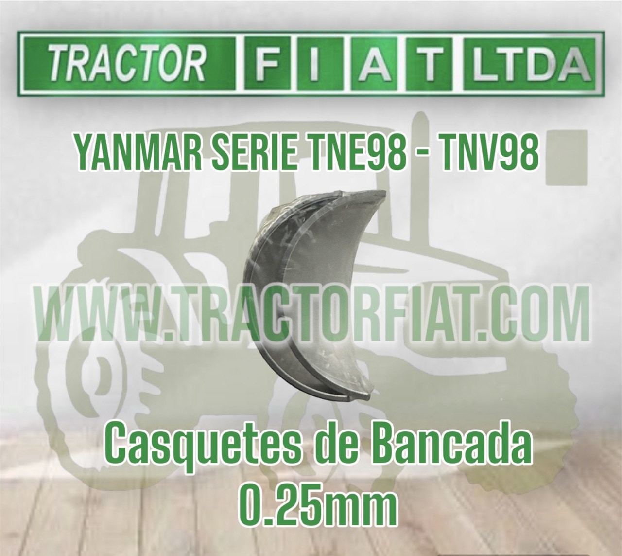 CASQUETES DE BANCADA 0.25mm -MOTOR YANMAR SERIES TNE98/TNV98