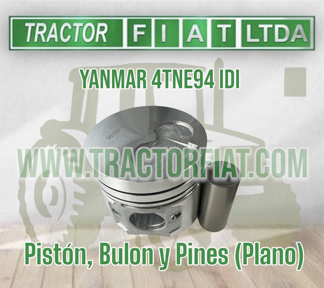 PINTON , BULON Y PINES (PLANO) - MOTOR YANMAR 4TNE94