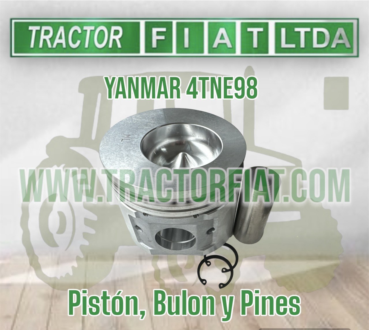 PISTON ,BULON Y PINES - MOTOR YANMAR 4TNE98